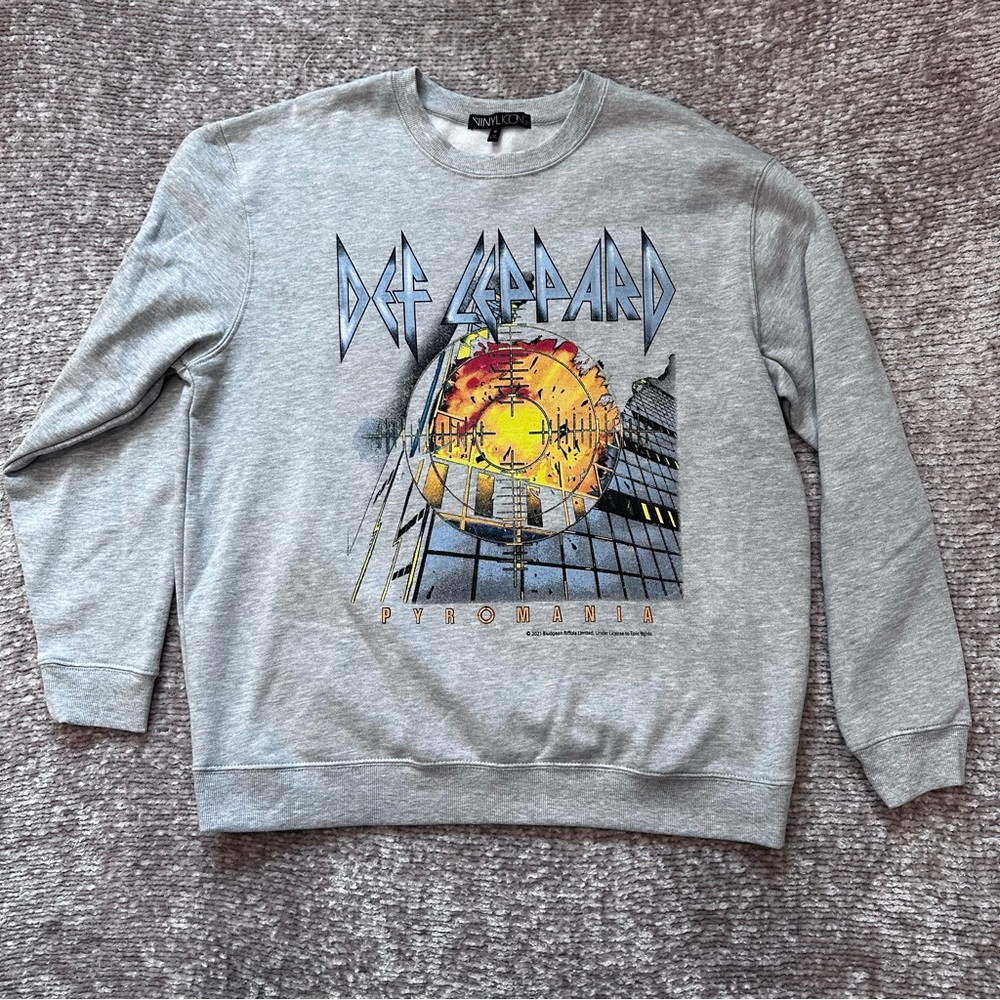 Def Leppard Pyromania Graphic Crew Neck Sweatshirt